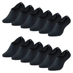 12-pack svarta bambustrumpor Footies BENYSØN® sömlösa invisible socks med silikongrepp