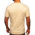 Basic t-shirt beige - Herr O-ringad bakifrån