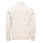 Beige melerad Amaci & Sons half zip tröja herr sedd bakifrån