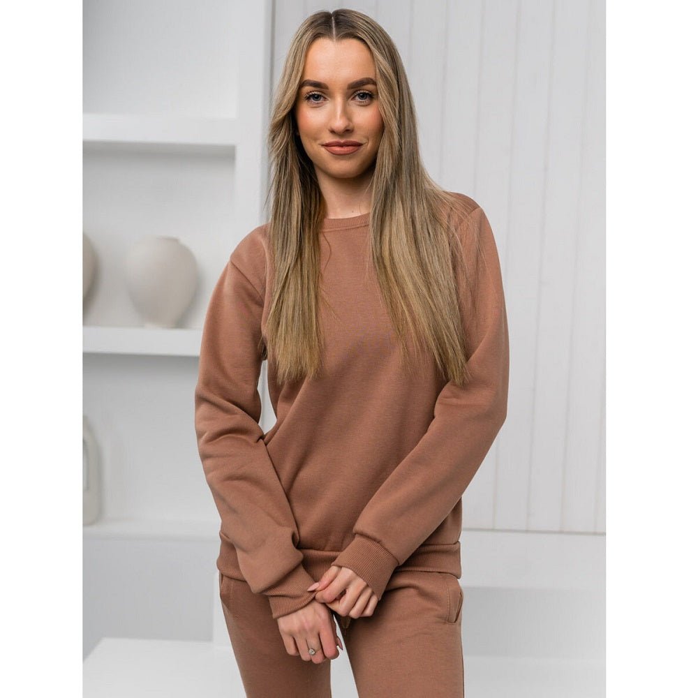 Beige mjukisdress - Träningsoverall dam - Tröjan