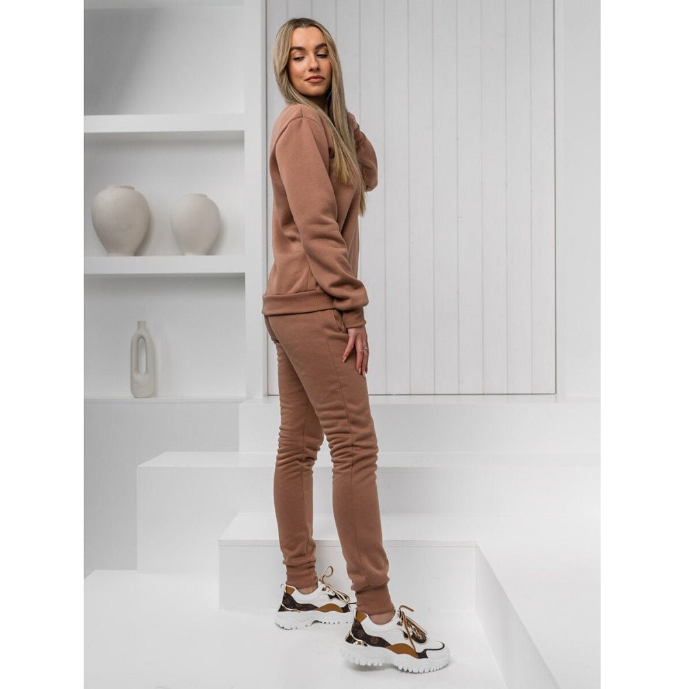 Beige mjukisdress - Träningsoverall dam - Sidan