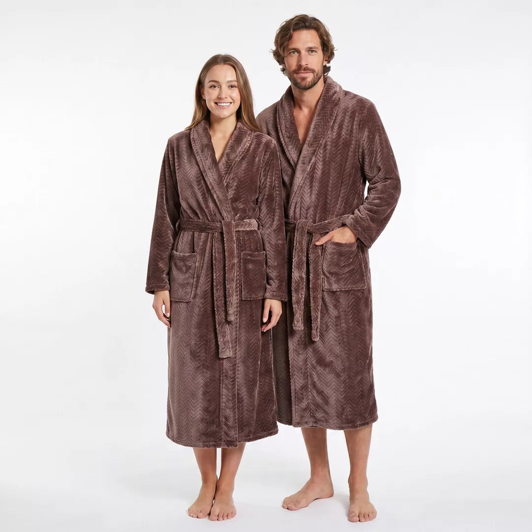 Gaubert® unisex morgonrock i kaffebrun färg för dam och herr