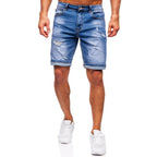 Destroyed herrshorts - Jeansshorts blå