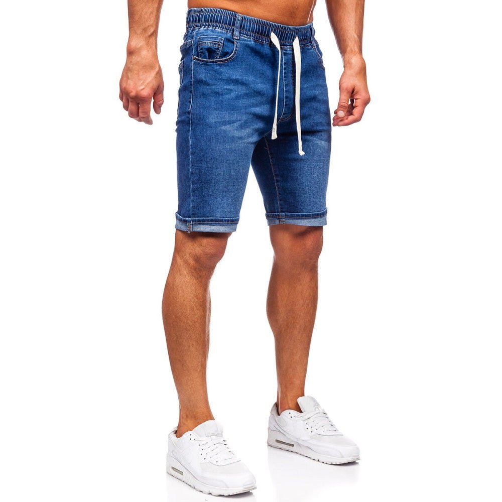 Blåa jeansshorts - Resårshorts