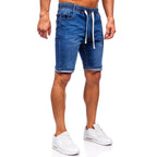 Blåa jeansshorts - Resårshorts