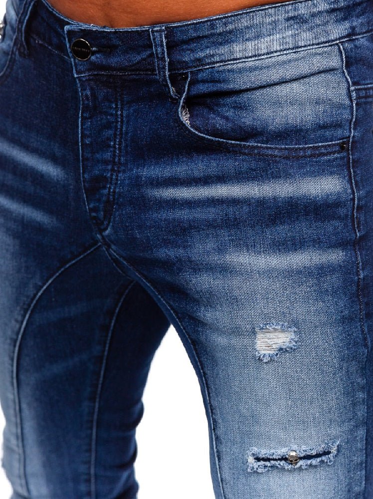 Nötta och sitna Jeans - Blåa herrjeans zoomad