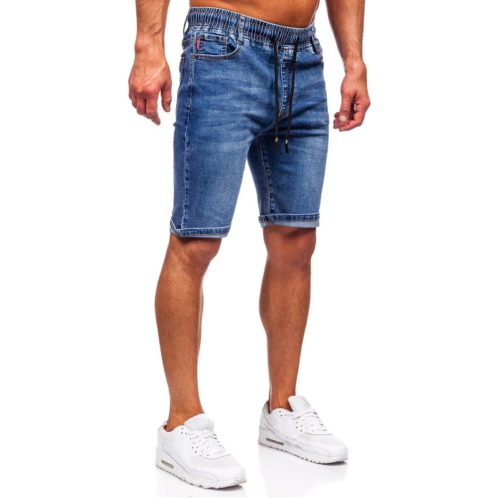 Jeansshorts blå - Resår herrshorts