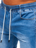 Jeansshorts Herr - Blåa med resår zoomad