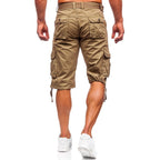 Bruna shorts med många fickor - Herrshorts bakifrån