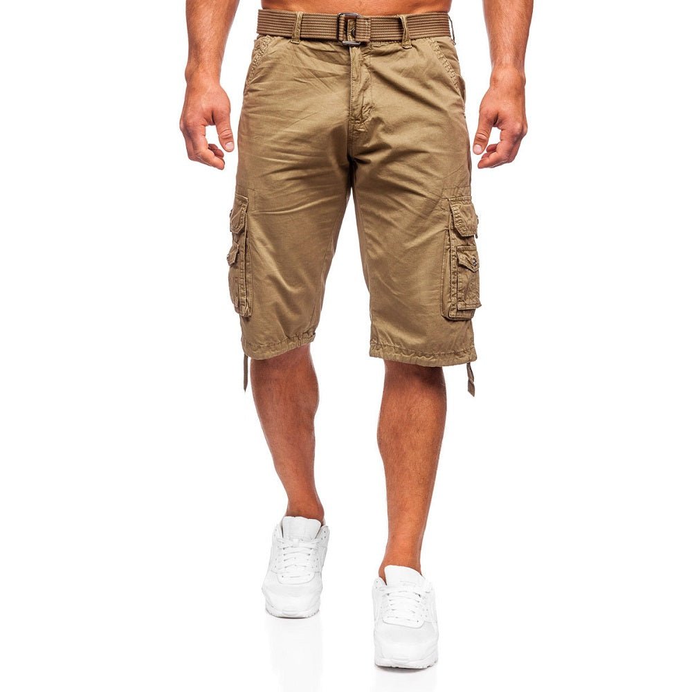 Bruna shorts med många fickor - Herrshorts framifrån