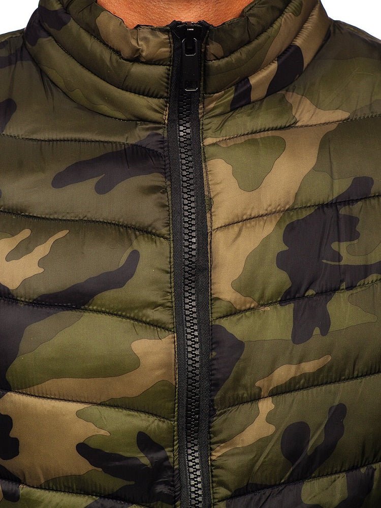Camouflage jacka Herr - camojacka med ståkrage in zoomad framifrån