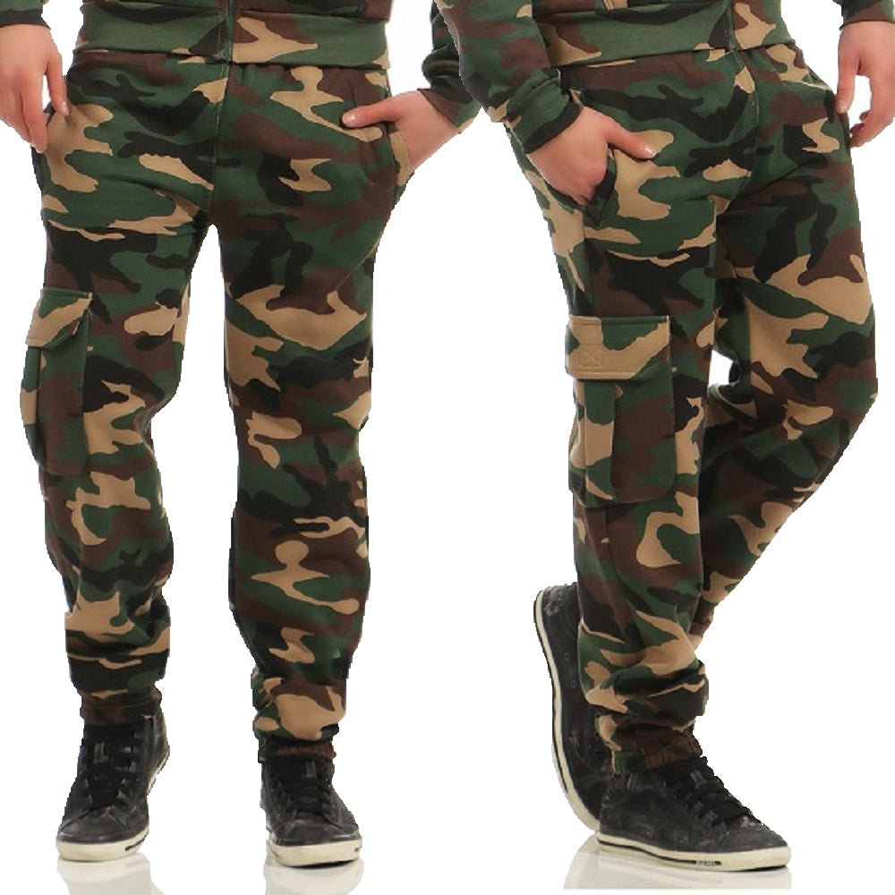 Camouflage mjukisbyxor med cargoficka - modell Boden JHNsport woodland