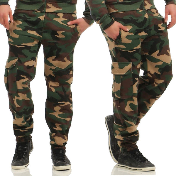 Camouflage mjukisbyxor med cargoficka - modell Boden JHNsport woodland