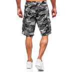 Camouflageshorts med cargofickor - ljusgråa bakifrån