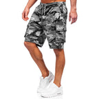 Camouflageshorts med cargofickor - ljusgråa