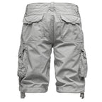 Cargoshorts från Amaci & Sons - ljusgråa bakifrån