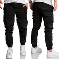 Chino joggers - herrbyxor med cargofickor - Svarta 499 kr