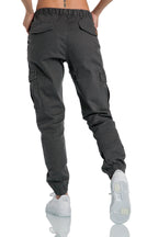 Chinos Dam 449 kr - Chino jogger mörkgrå bakifrån