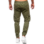 Joggers herr 499 kr - gröna herrbyxor med cargofickor bakifrån