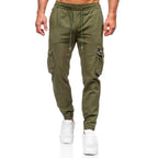 Joggers herr 499 kr - gröna herrbyxor med cargofickor framifrån