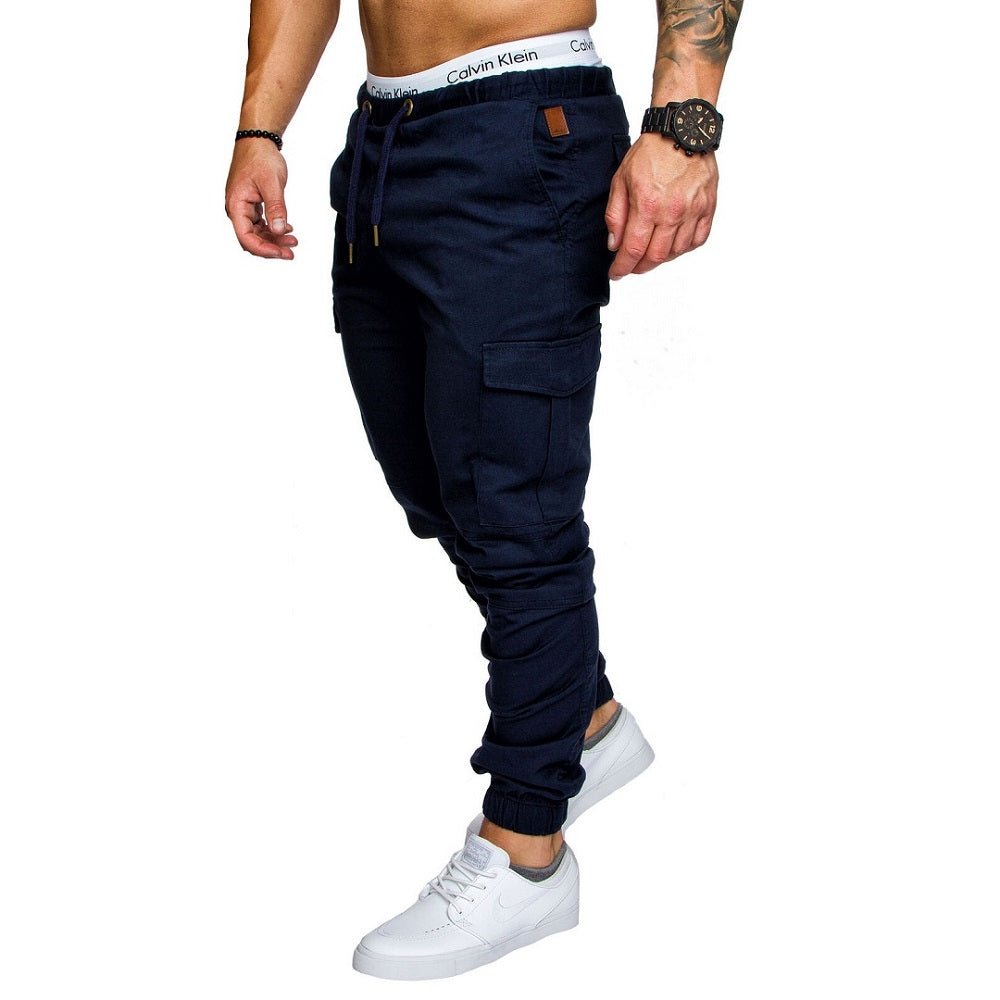 Chinos Herr - Chino joggers med cargofickor mörkblåa
