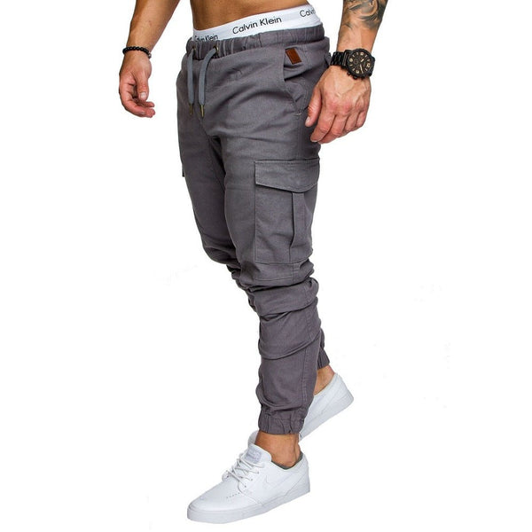 Chinos Herr - Chino joggers med cargofickor mörkgråa