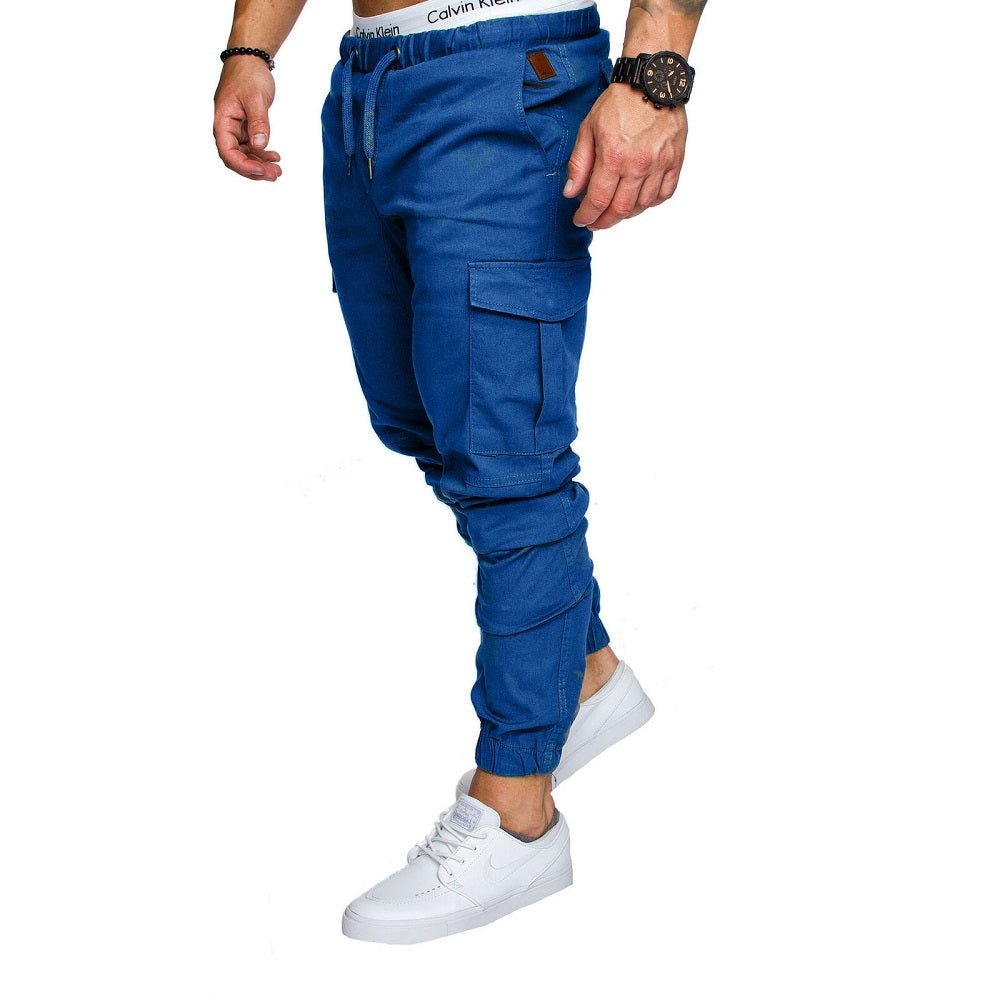 Chinos Herr - Chino joggers med cargofickor blåa