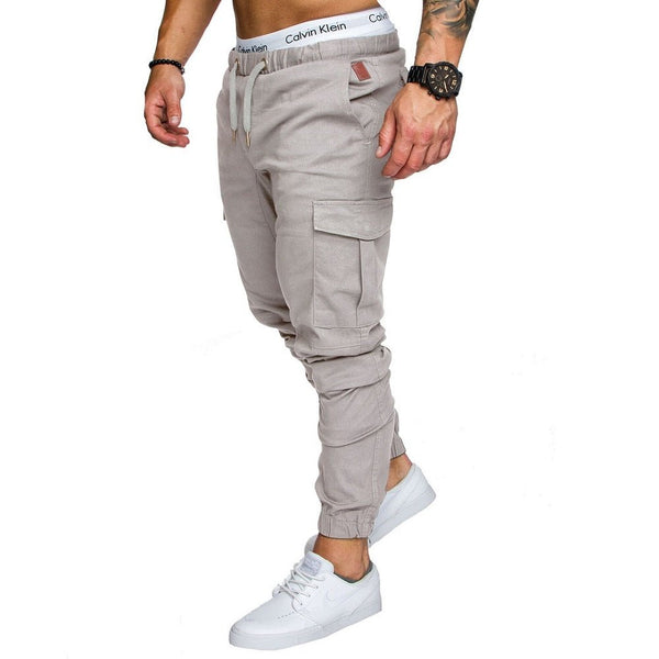 Chinos Herr - Chino joggers med cargofickor ljusgråa