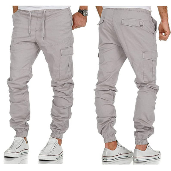 Chino joggers med benfickor och stretch ljusgråa