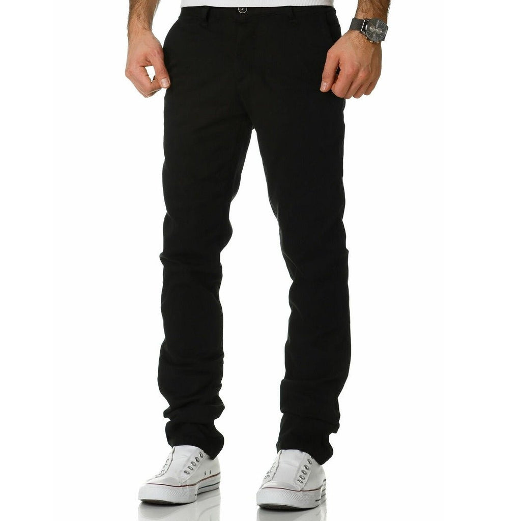 Chinos herr - Svarta stilrena chinobyxor regular fit - herrbyxor