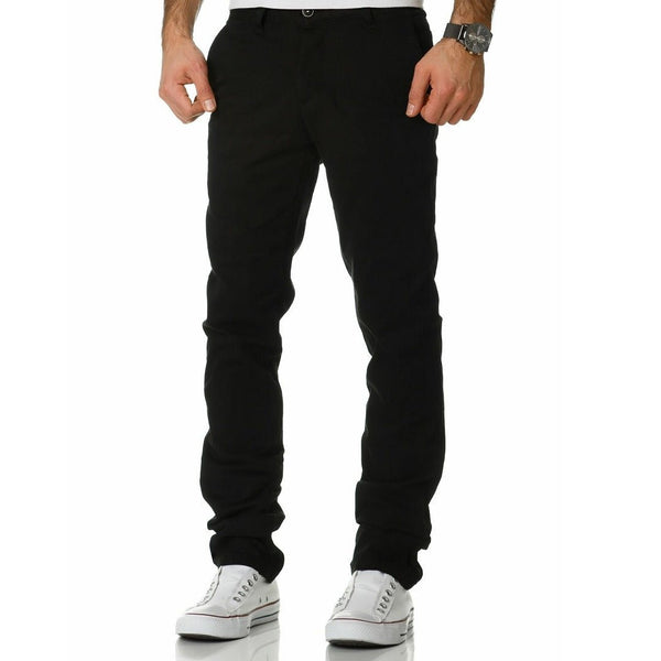 Chinos herr - Svarta stilrena chinobyxor regular fit - herrbyxor