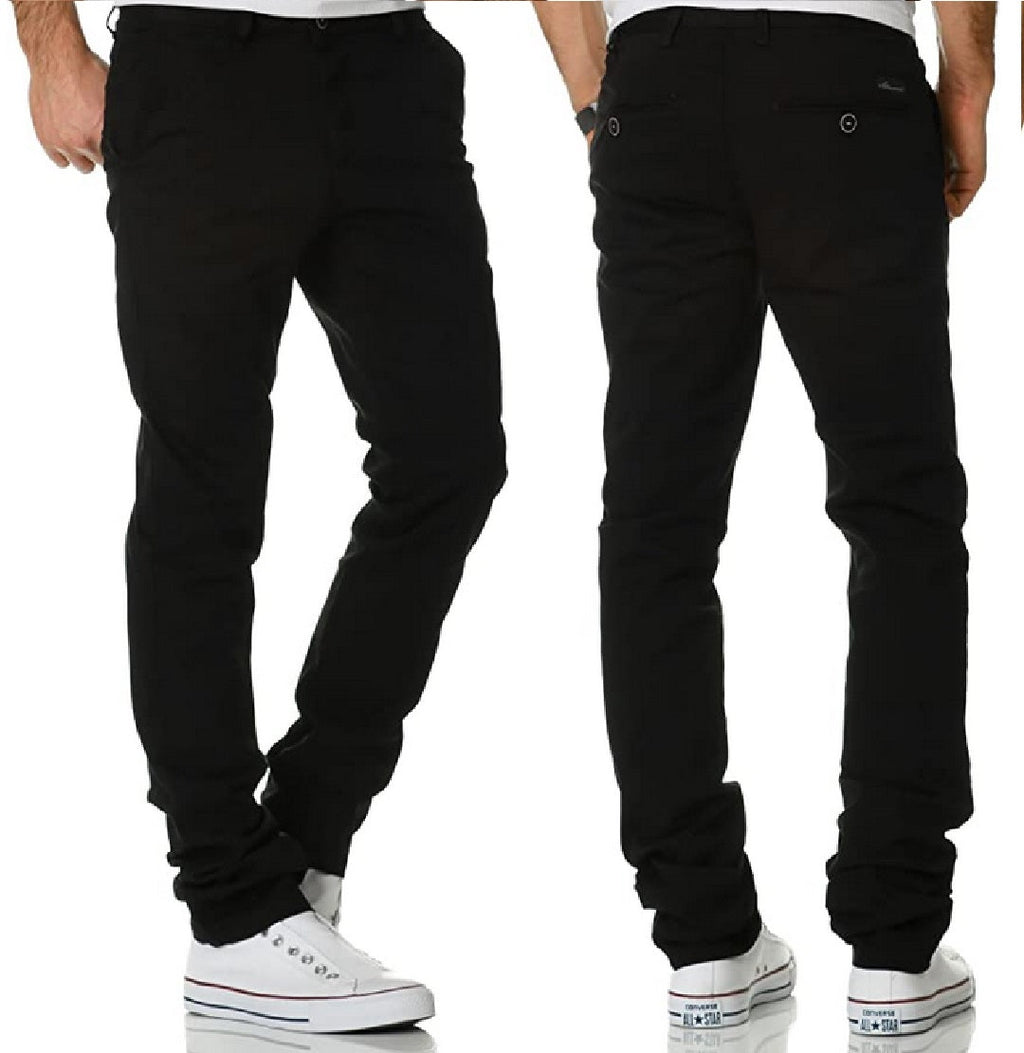 Chinos herr - Svarta stilrena chinobyxor regular fit