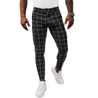 Chinos - Svarta Herrbyxor med rutmönster slim-fit