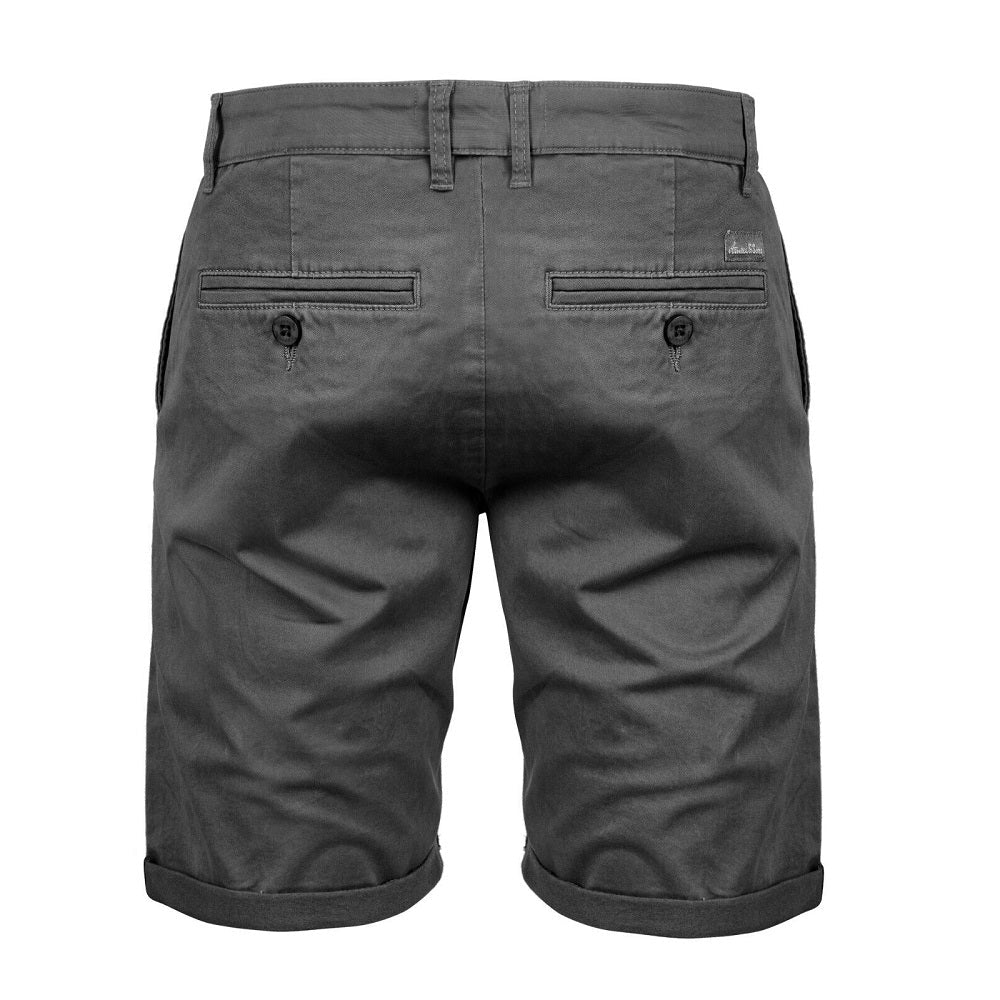 Mörkgrå chinoshorts Herrshorts bakifrån