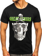 Cool printed T-shirt Great Genius - Svart