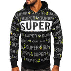Cool svart printed hoodie