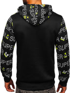 Cool svart printed hoodie