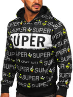 Cool svart printed hoodie