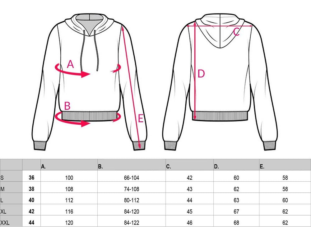 Bongual storlekstabell hoodies