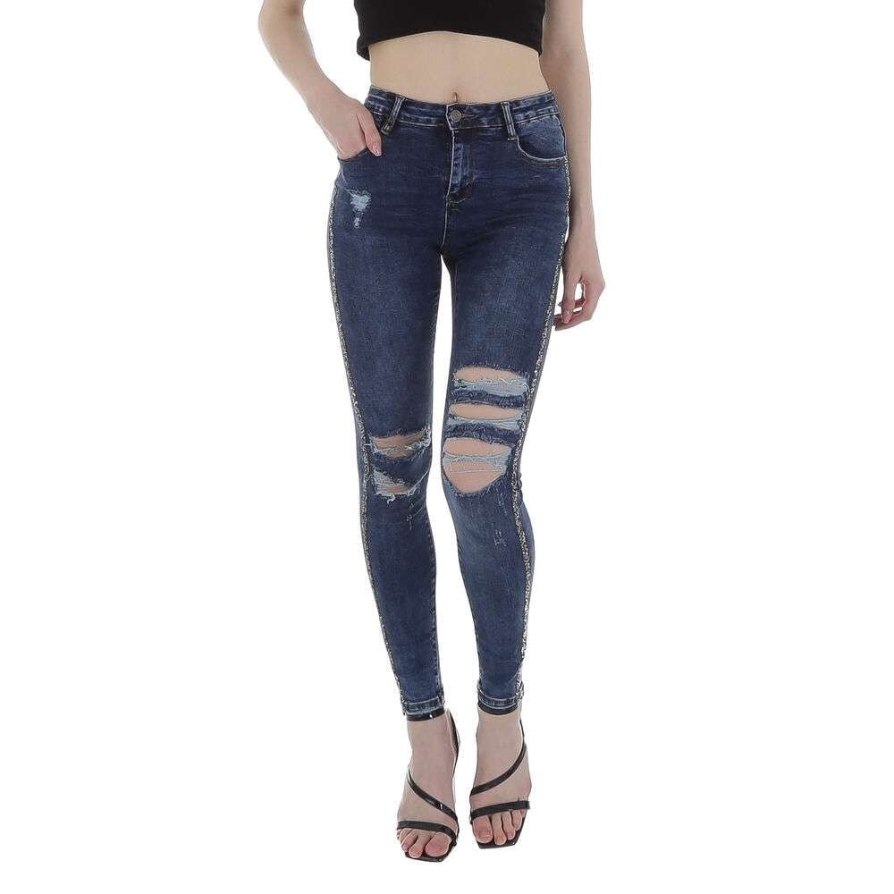 Damjeans med stretch destroyed - jeans dam