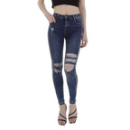 Damjeans med stretch destroyed - jeans dam