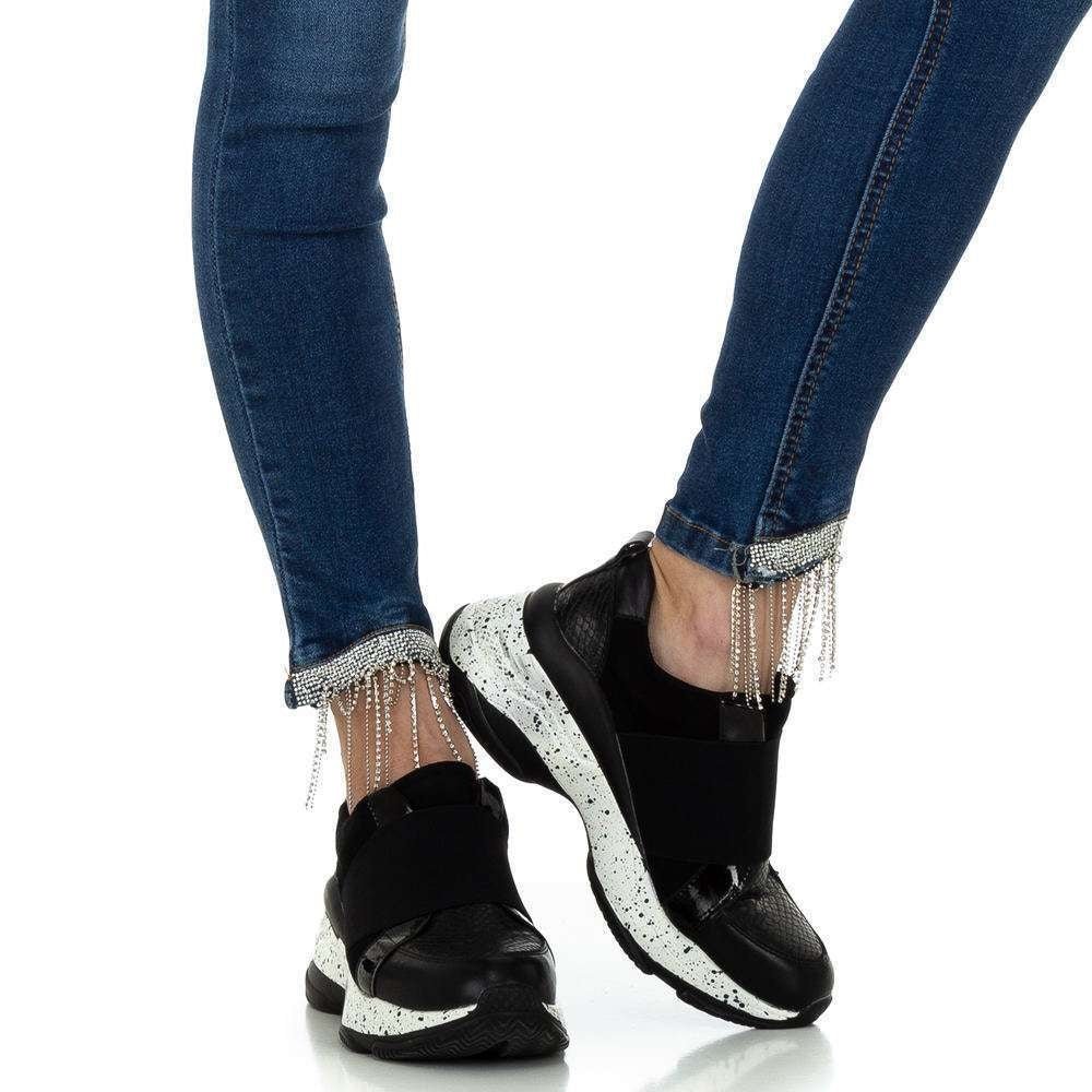 Damjeans med hög midja och stretch - jeans dam strassar