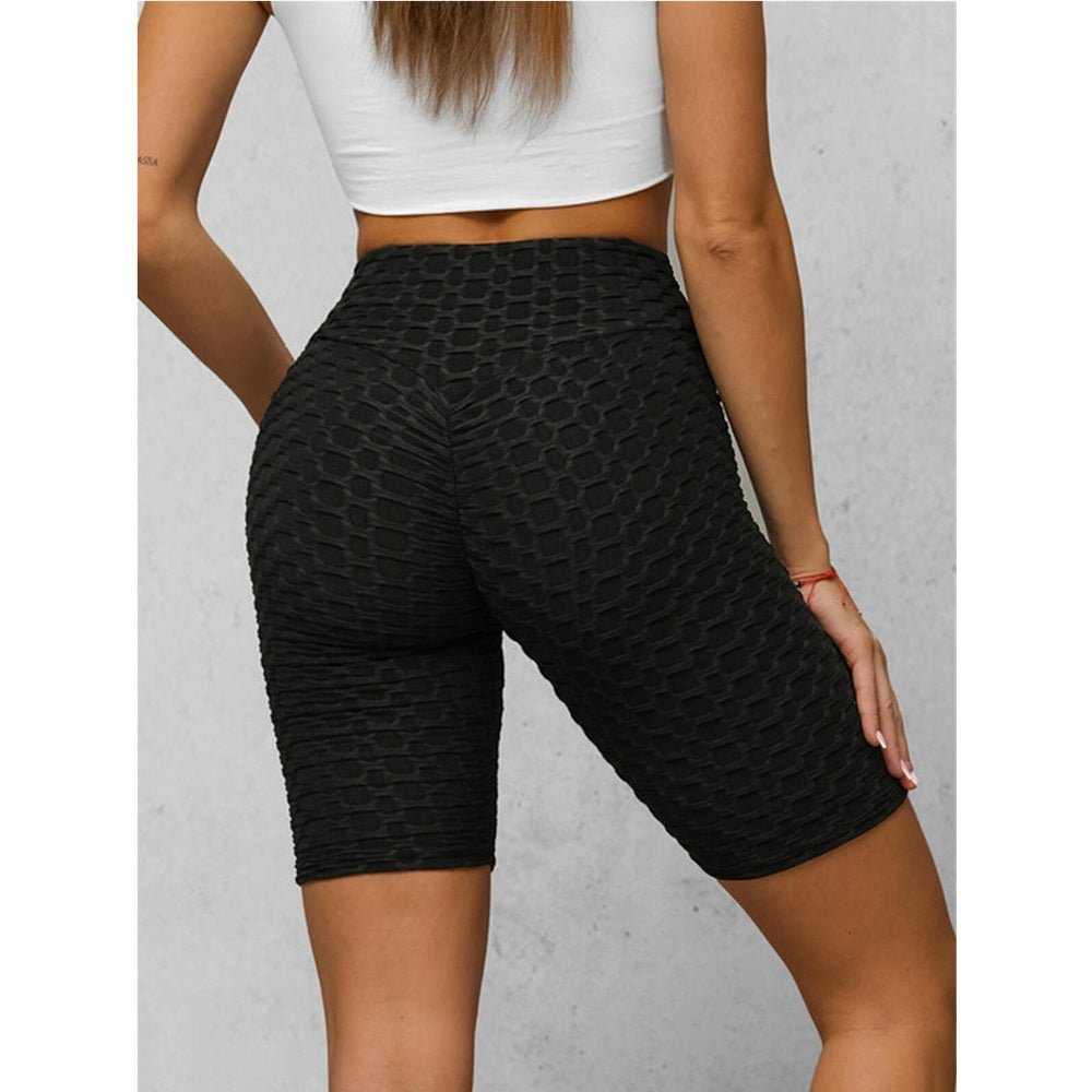 Cykelbyxa med Struktur - Svarta Damshorts bakifrån