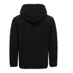 Fleece huvtröjor - Herrtröjor fleece med huva svart bakifrån