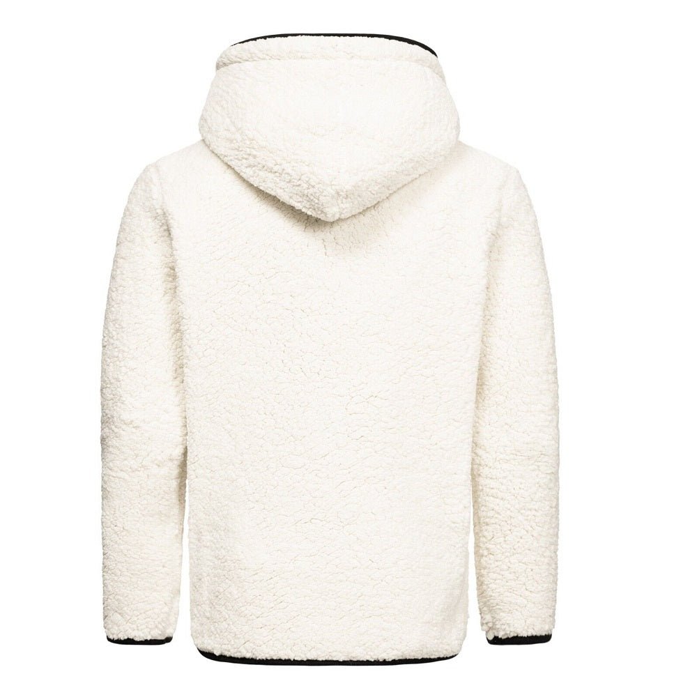 Fleece huvtröjor - Herrtröjor fleece med huva vit bakifrån