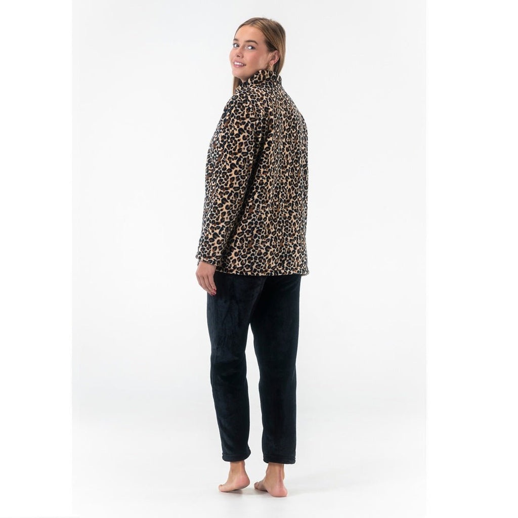 Leopard myskläder dam i fleece Gaubert bakifrån