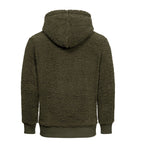Grön underbart skön fleece hoodie herr bakifrån