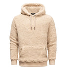 Beige fleecetröja med luva - Herrtröja