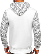 Fräck vit Herr Hoodie