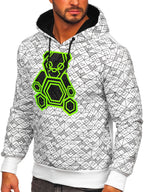 Fräck vit Herr Hoodie